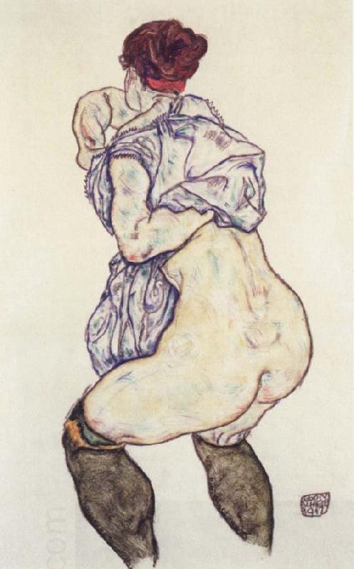 Egon Schiele woman undressing China oil painting art